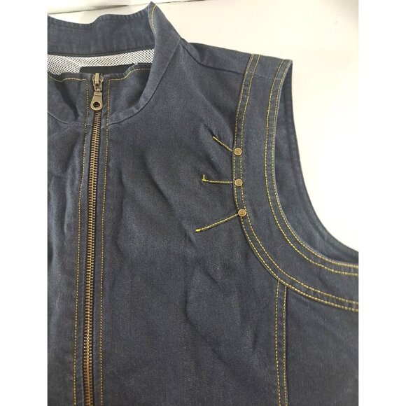 Womens Western Jacket Vest Miss Alliage Collection Lightweight Gold Stitch L - Picture 2 of 6